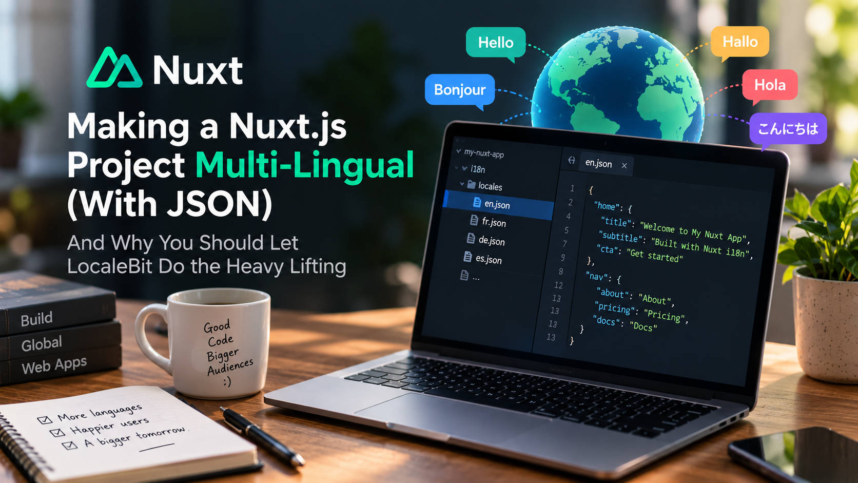 Making a Nuxt.js Project Multi-Lingual (With JSON) and Why You Should Let LocaleBit Do the Heavy Lifting
